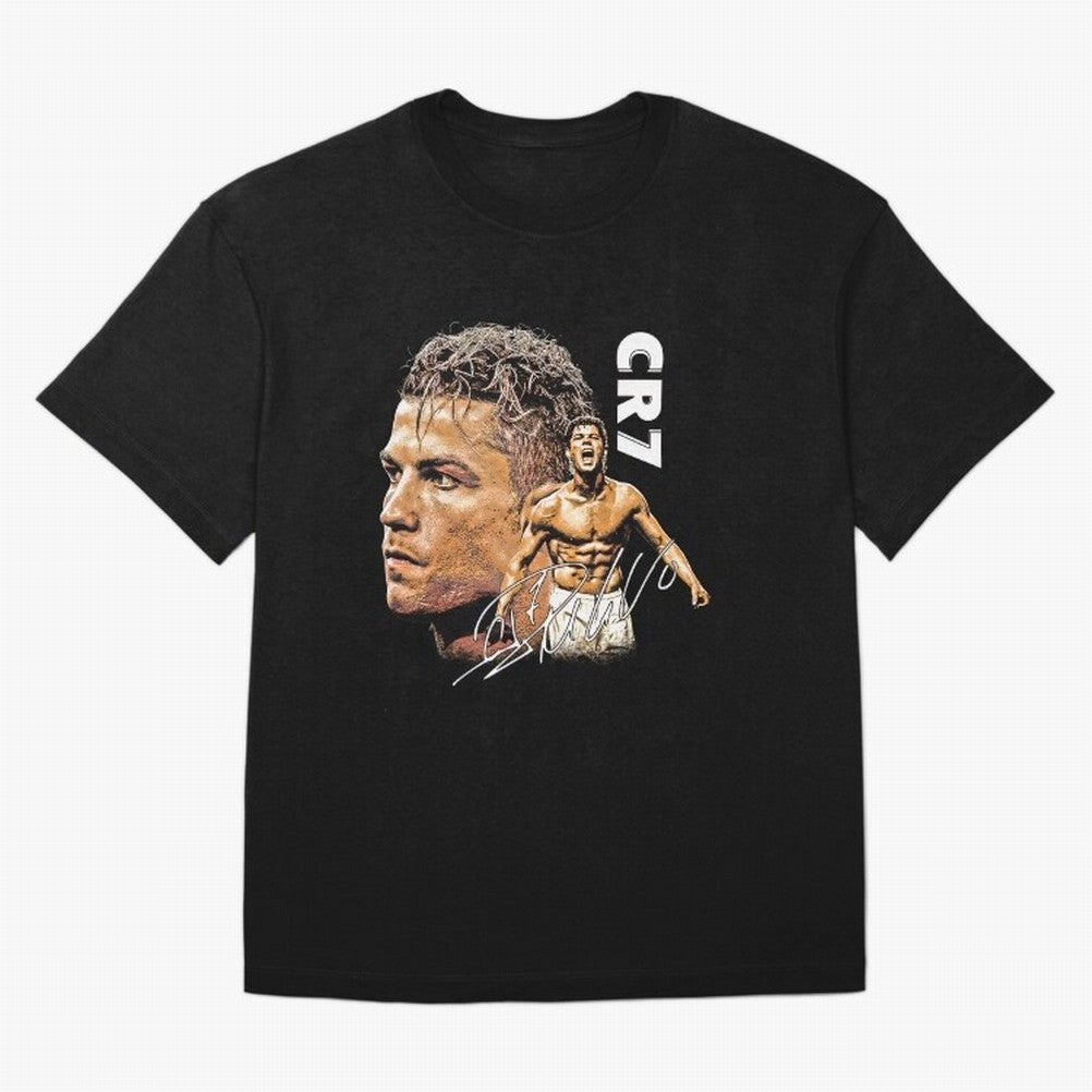 Retro Football Legend Poster Illustration For Men And Gift For Soccer Fans Oversized T-Shirt Show Fan Pride Across the FIFA World Cup 2026 Journey through Haaland and Mbappe Highlights, Portugal Pride, Champion Mindset, Group Stage Buzz, Knockout