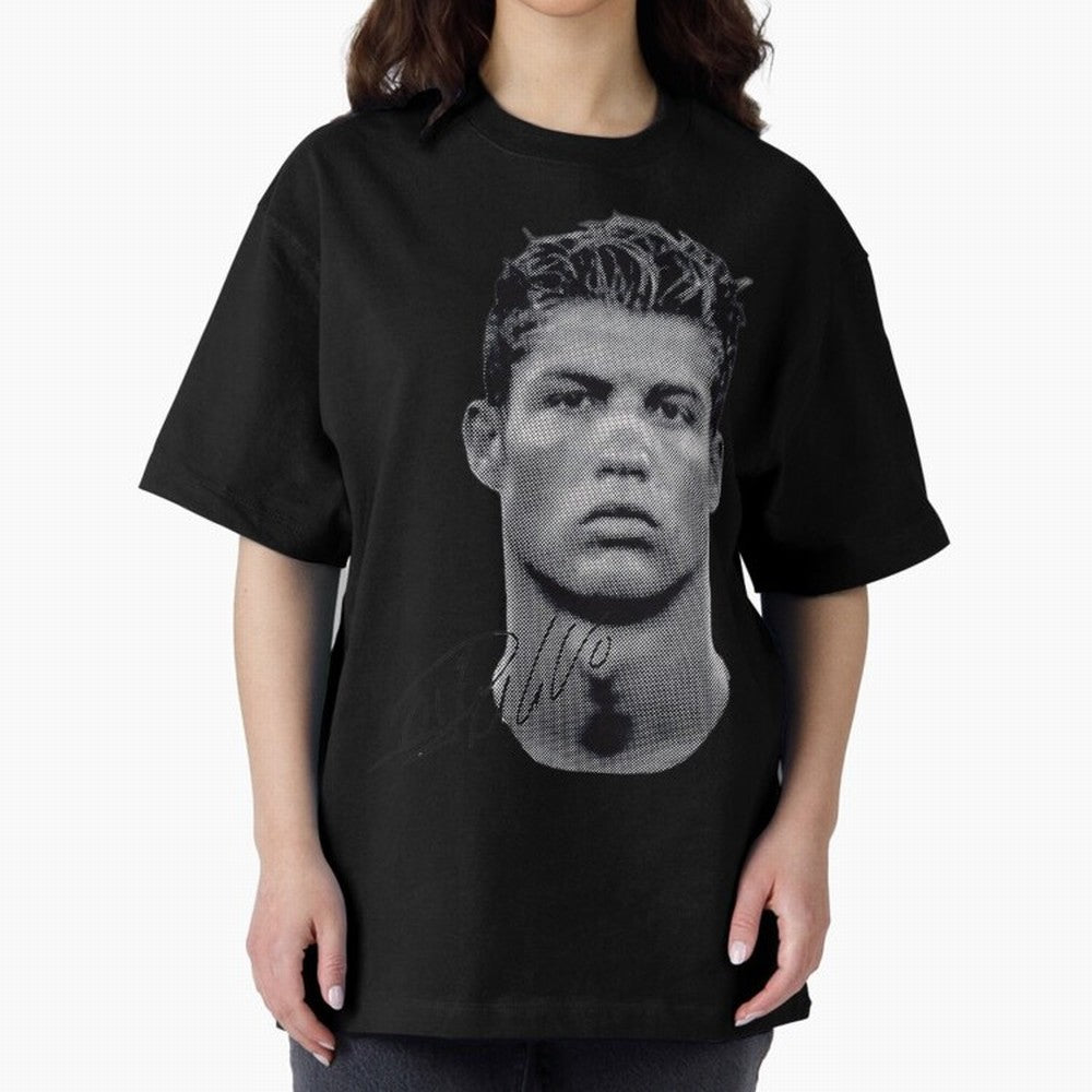 Retro Football Legend Portrait Illustration For Men And Gift For Soccer Fans Oversized T-Shirt Celebrate the Stars of Global Football Passion for FIFA World Cup 2026, Centered on Neymar, England, Sports Nostalgia, International Competition, Famous