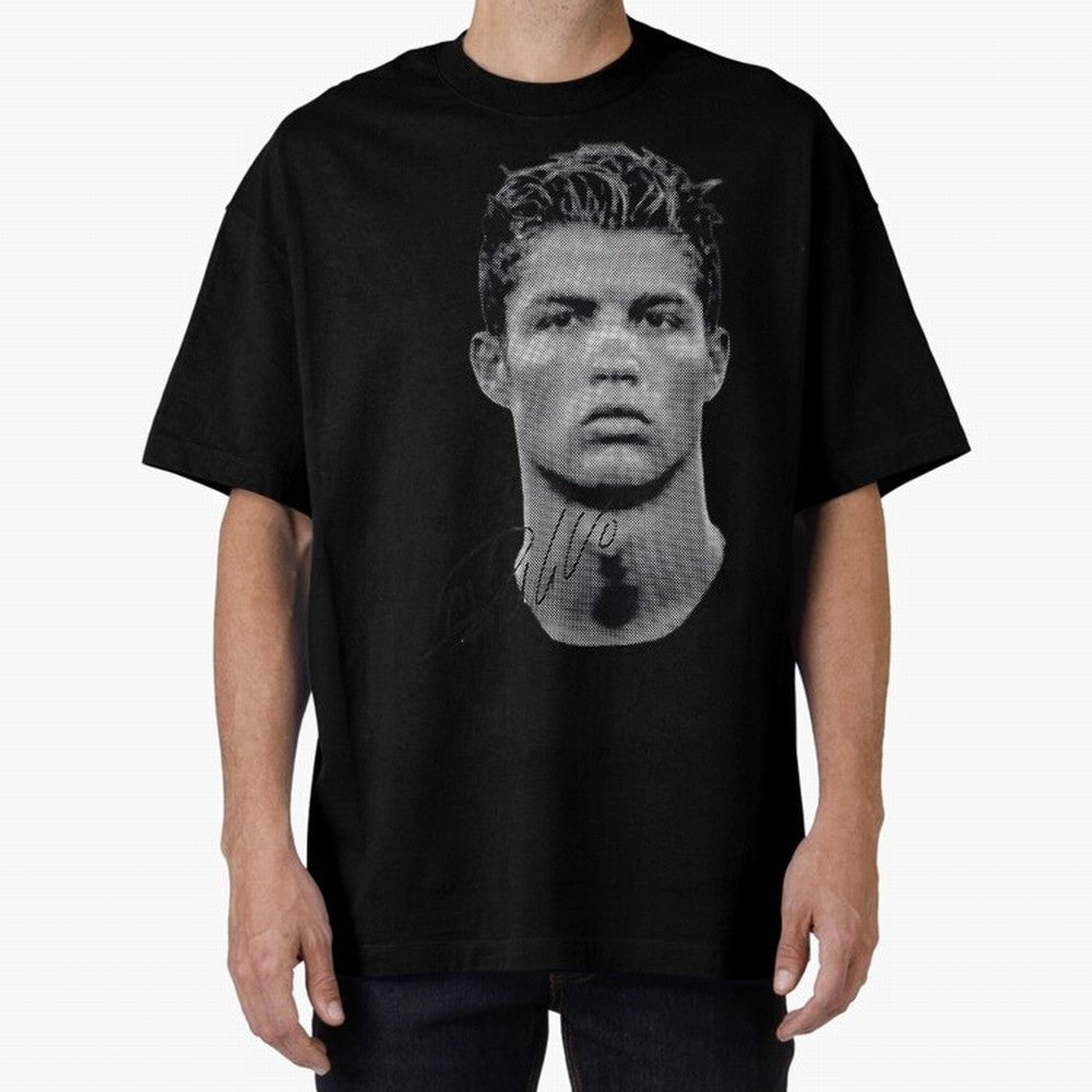 Retro Football Legend Portrait Illustration For Men And Gift For Soccer Fans Oversized T-Shirt Celebrate the Stars of Global Football Passion for FIFA World Cup 2026, Centered on Neymar, England, Sports Nostalgia, International Competition, Famous