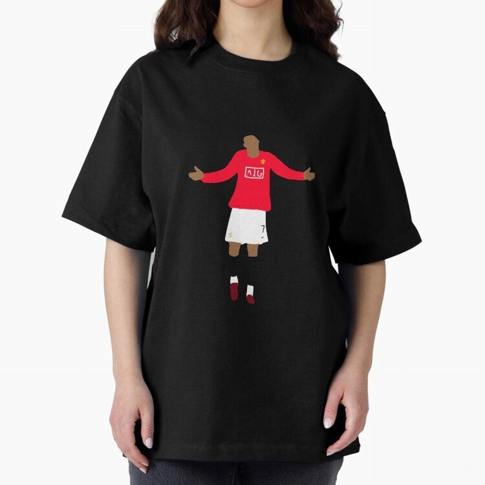 Cristiano Ronaldo Goal Celebration Illustration Oversized T-Shirt Bring World Football Passion into FIFA World Cup 2026 Spirit, Connected to Germany, Mbappe, Fan Favorite Moments, National Team Passion, Big Match Drama and Soccer History; Created