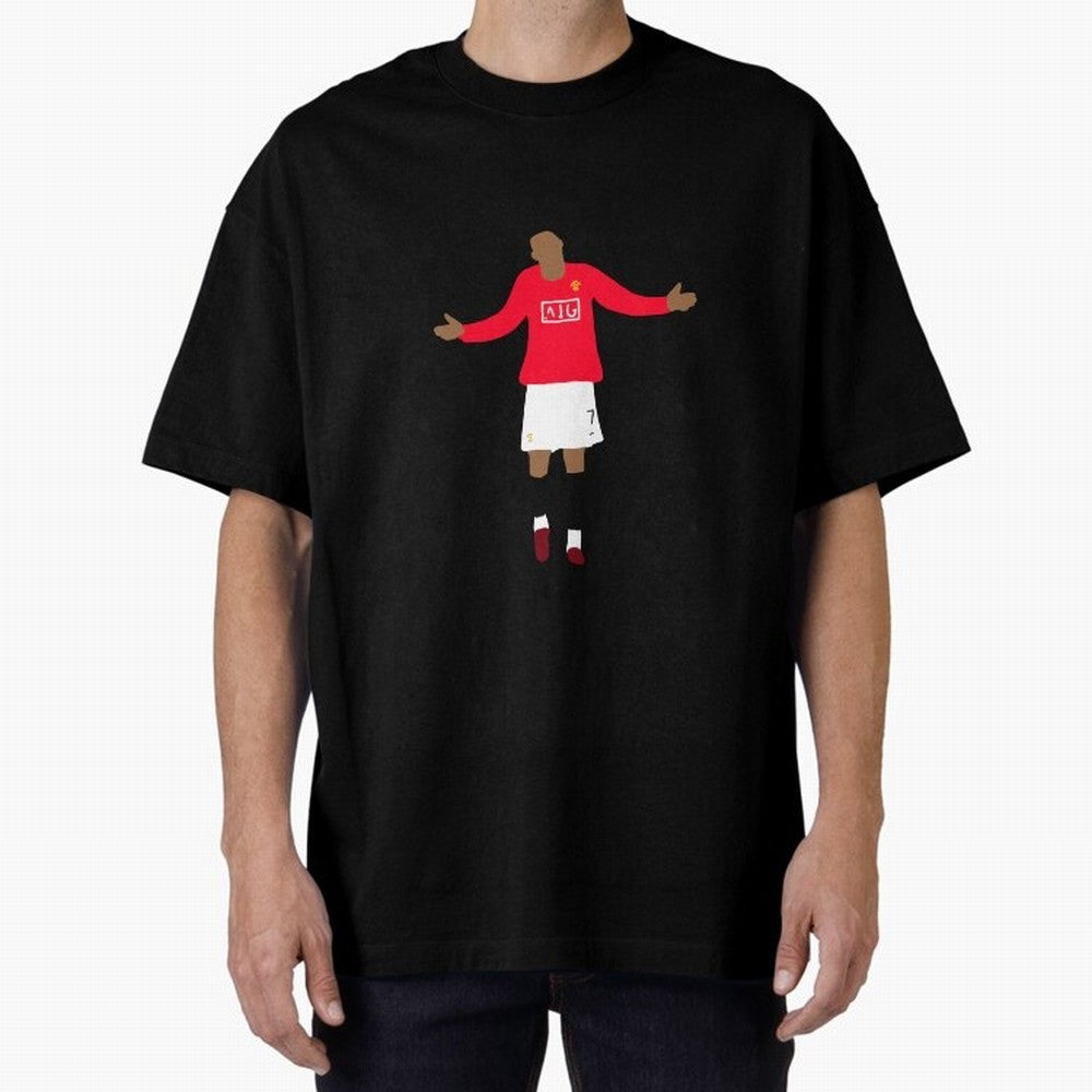 Cristiano Ronaldo Goal Celebration Illustration Oversized T-Shirt Bring World Football Passion into FIFA World Cup 2026 Spirit, Connected to Germany, Mbappe, Fan Favorite Moments, National Team Passion, Big Match Drama and Soccer History; Created