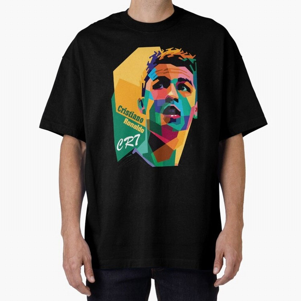 CR7 Pop Art Cristiano Ronaldo Design For Football Fans Gift For Soccer Lovers Oversized T-Shirt Remember FIFA World Cup 2026 USA Canada Mexico for Fans of Haaland and Mbappe and Argentina, France and Brazil, Bringing Global Supporter Spirit,