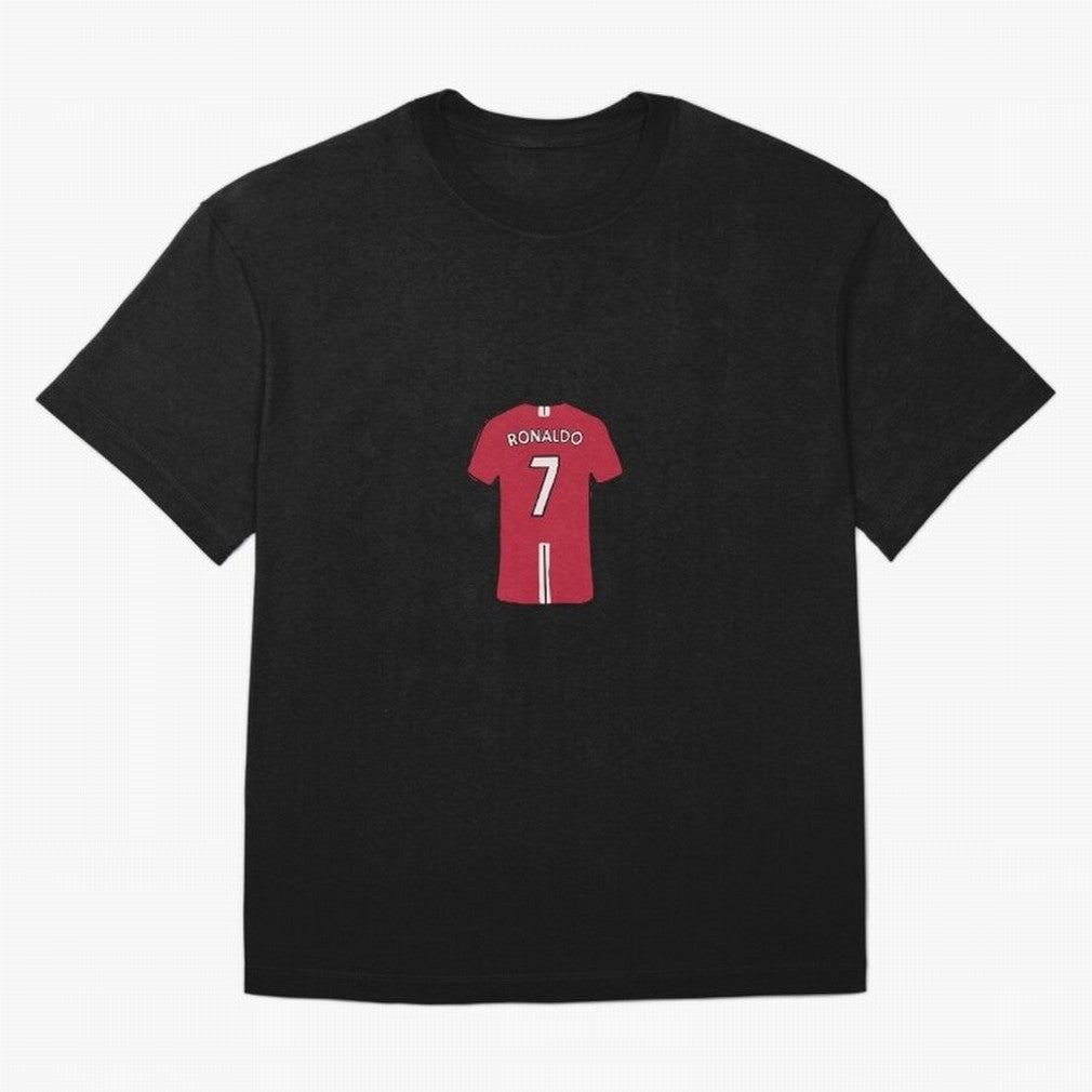 Cristiano Ronaldo Number 7 Jersey Illustration Oversized T-Shirt Show Match Day Excitement for FIFA World Cup 2026 for Fans of Mbappe and Neymar and Argentina, Bringing Stadium Memories, Football Loyalty, International Chants and Championship
