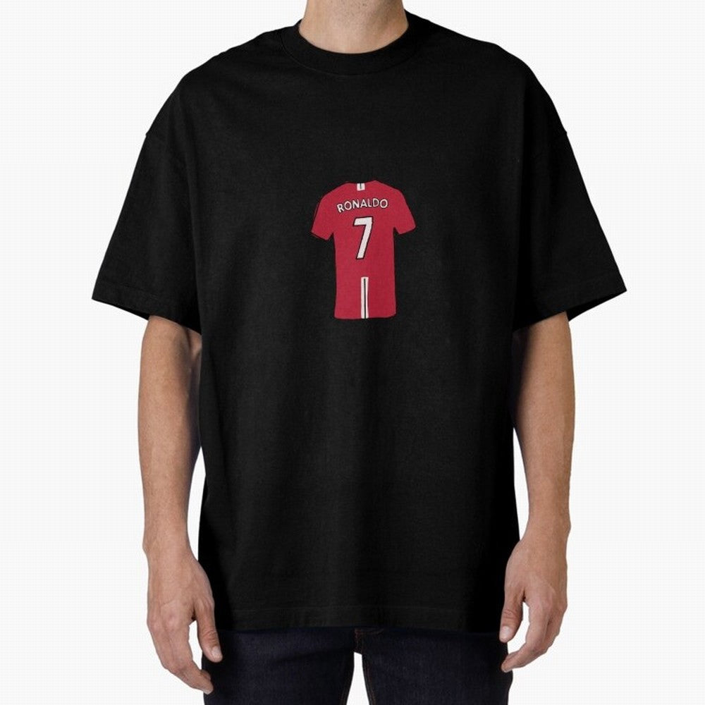 Cristiano Ronaldo Number 7 Jersey Illustration Oversized T-Shirt Show Match Day Excitement for FIFA World Cup 2026 for Fans of Mbappe and Neymar and Argentina, Bringing Stadium Memories, Football Loyalty, International Chants and Championship