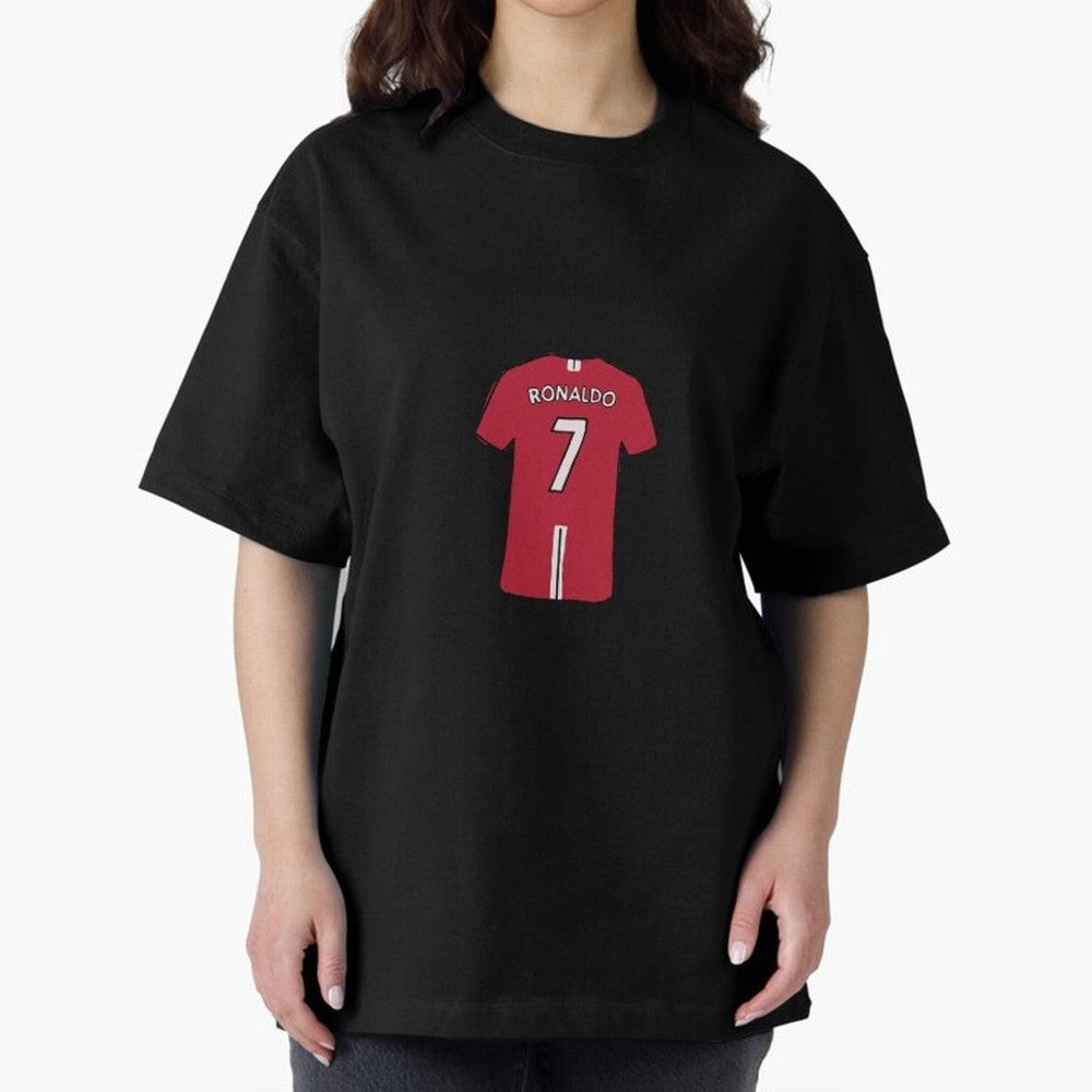 Cristiano Ronaldo Number 7 Jersey Illustration Oversized T-Shirt Show Match Day Excitement for FIFA World Cup 2026 for Fans of Mbappe and Neymar and Argentina, Bringing Stadium Memories, Football Loyalty, International Chants and Championship