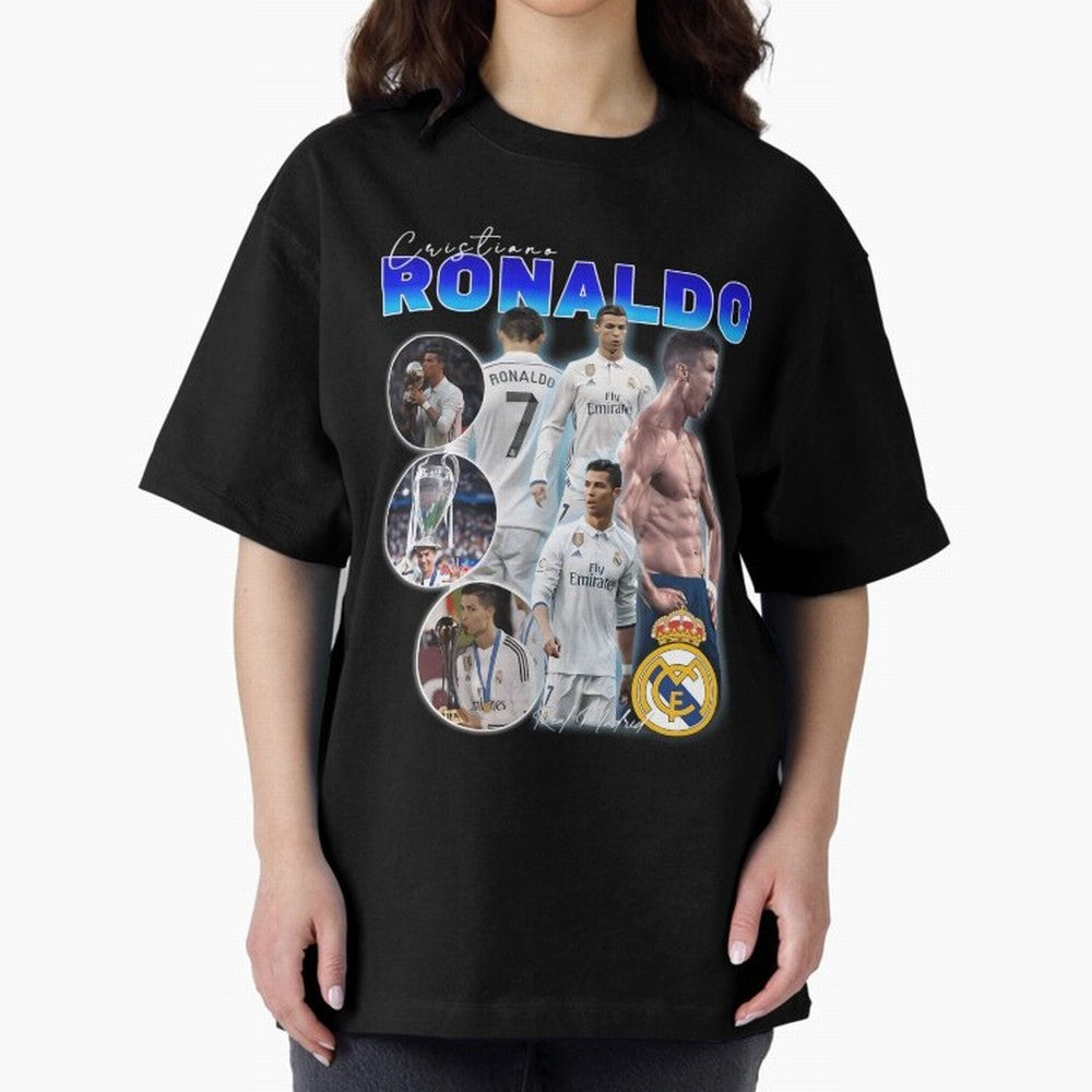 CR7 Real Madrid Poster ¨C For Football Fans and Gift For Ronaldo Supporters Oversized T-Shirt Remember FIFA World Cup 2026 USA Canada Mexico for Fans of Neymar and England and Germany, Bringing Football Passion, Legendary Performances, Festival