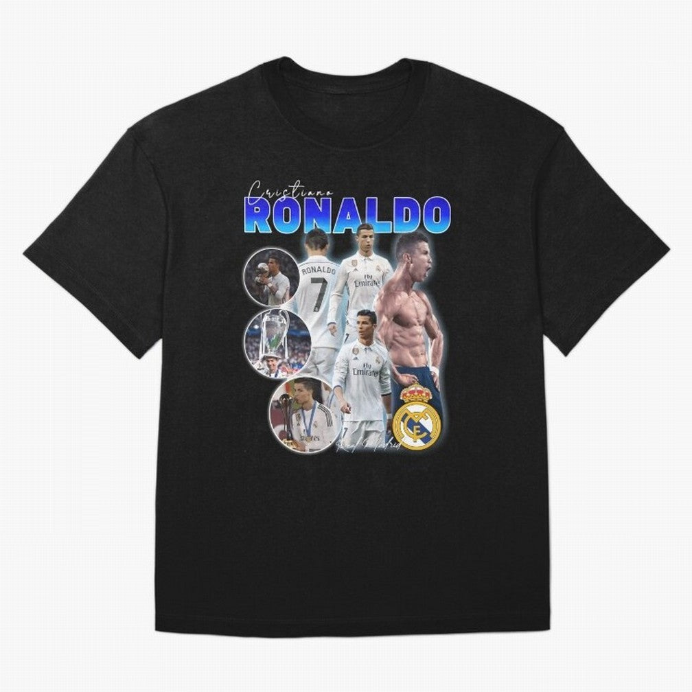 CR7 Real Madrid Poster ¨C For Football Fans and Gift For Ronaldo Supporters Oversized T-Shirt Remember FIFA World Cup 2026 USA Canada Mexico for Fans of Neymar and England and Germany, Bringing Football Passion, Legendary Performances, Festival