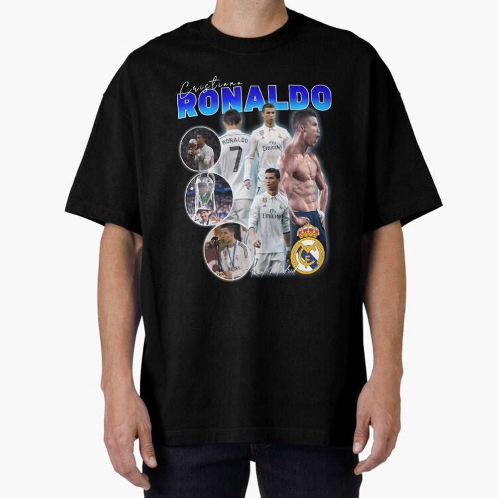 CR7 Real Madrid Poster ¨C For Football Fans and Gift For Ronaldo Supporters Oversized T-Shirt Remember FIFA World Cup 2026 USA Canada Mexico for Fans of Neymar and England and Germany, Bringing Football Passion, Legendary Performances, Festival