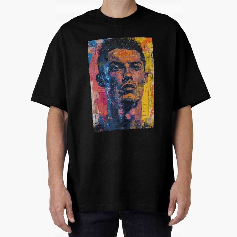 Cristiano Ronaldo illustration Oversized T-Shirt Experience the FIFA World Cup 2026 Group Stage Journey through Messi, Neymar and Mbappe Highlights, Netherlands Pride, Global Supporter Spirit, Legendary Goals, National Colors and Tournament