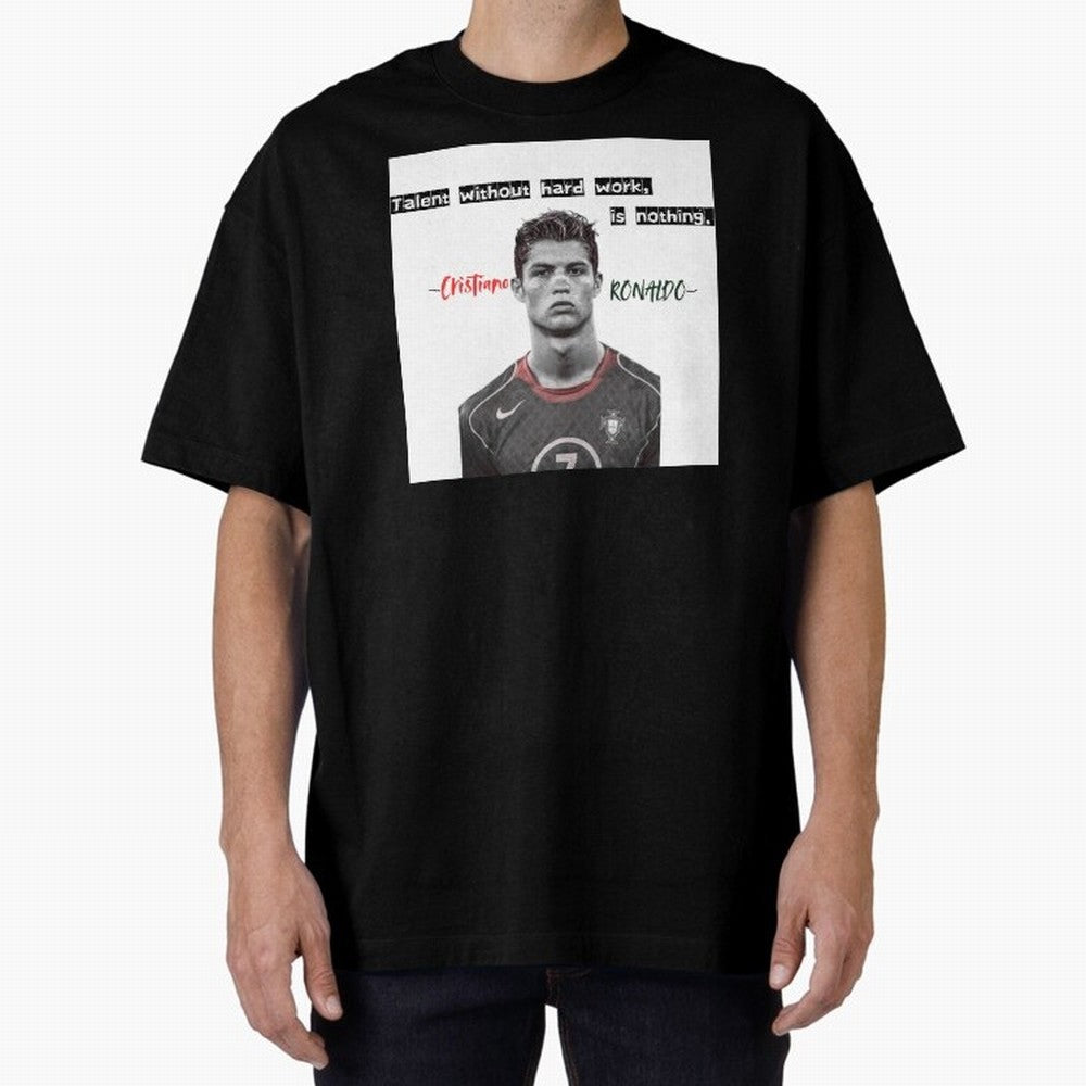 Cristiano Ronaldo - Dedication | NextLevel Motivation white Oversized T-Shirt Make Your Look Match the FIFA World Cup 2026 USA Canada Mexico Journey through Cristiano Ronaldo Highlights, England and Germany Pride, Vintage Soccer Flavor, Modern