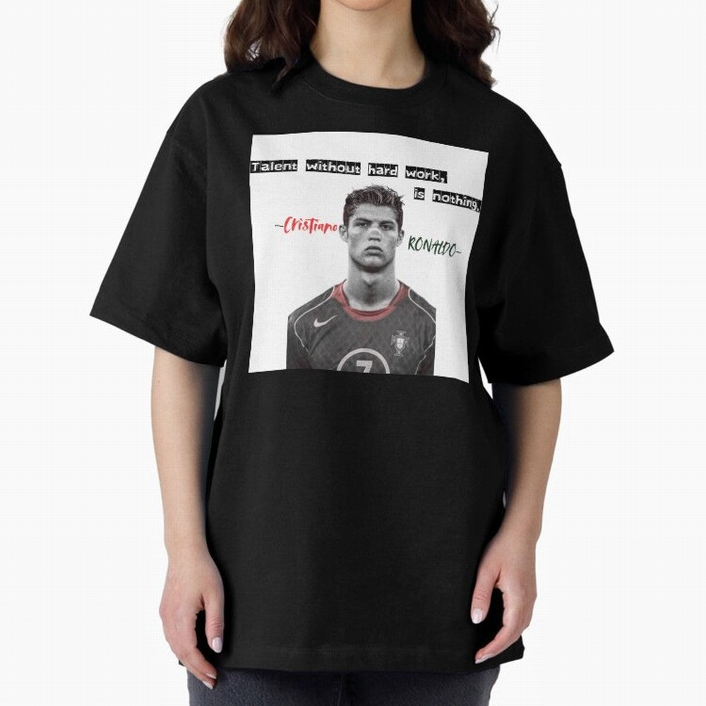 Cristiano Ronaldo - Dedication | NextLevel Motivation white Oversized T-Shirt Make Your Look Match the FIFA World Cup 2026 USA Canada Mexico Journey through Cristiano Ronaldo Highlights, England and Germany Pride, Vintage Soccer Flavor, Modern