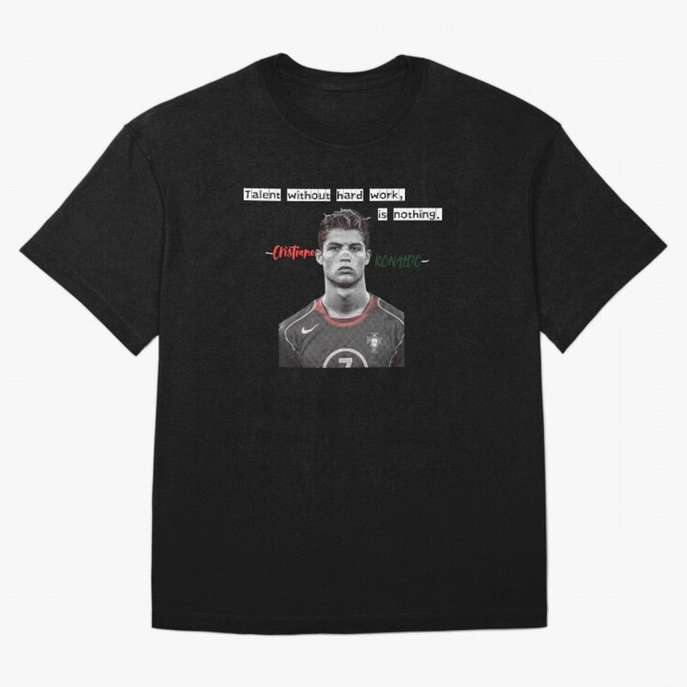 Cristiano Ronaldo - Dedication | NextLevel Motivation Oversized T-Shirt Join Supporters Worldwide for FIFA World Cup 2026 Spirit, Driven by Spain and Netherlands, Neymar, Haaland and Cristiano Ronaldo, Global Supporter Spirit, Legendary Goals,