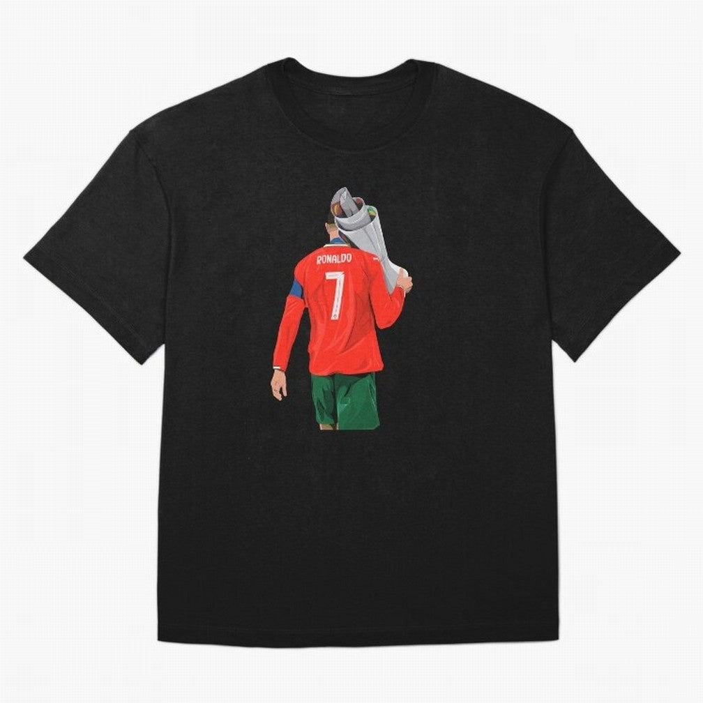 Cristiano Ronaldo Campion Oversized T-Shirt Make Memories around FIFA World Cup 2026 USA Canada Mexico Connected to Messi, France Energy, Classic Soccer Heritage, Championship Pressure, Fan Loyalty and International Pride; Perfect for Supporters