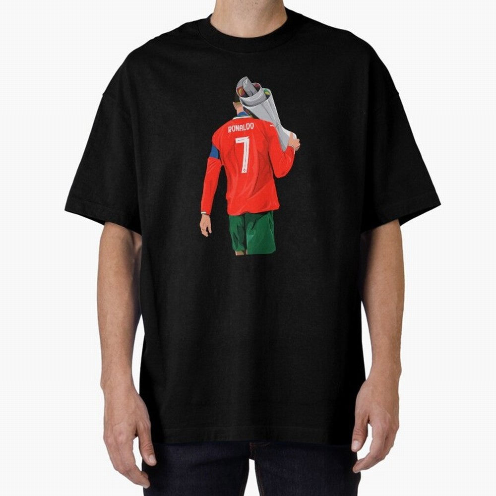 Cristiano Ronaldo Campion Oversized T-Shirt Make Memories around FIFA World Cup 2026 USA Canada Mexico Connected to Messi, France Energy, Classic Soccer Heritage, Championship Pressure, Fan Loyalty and International Pride; Perfect for Supporters