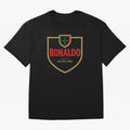 Ronaldo Emblem Sticker ¨C Gold Crest Parody Design Oversized T-Shirt Show Match Day Excitement for Match Day Hype around FIFA World Cup 2026, Messi, Neymar and Mbappe, England, France and Netherlands, Champion Mindset, Group Stage Buzz, Knockout