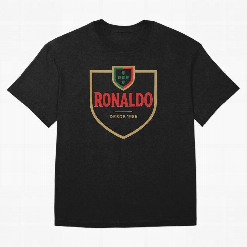 Ronaldo Emblem Sticker ¨C Gold Crest Parody Design Oversized T-Shirt Show Match Day Excitement for Match Day Hype around FIFA World Cup 2026, Messi, Neymar and Mbappe, England, France and Netherlands, Champion Mindset, Group Stage Buzz, Knockout