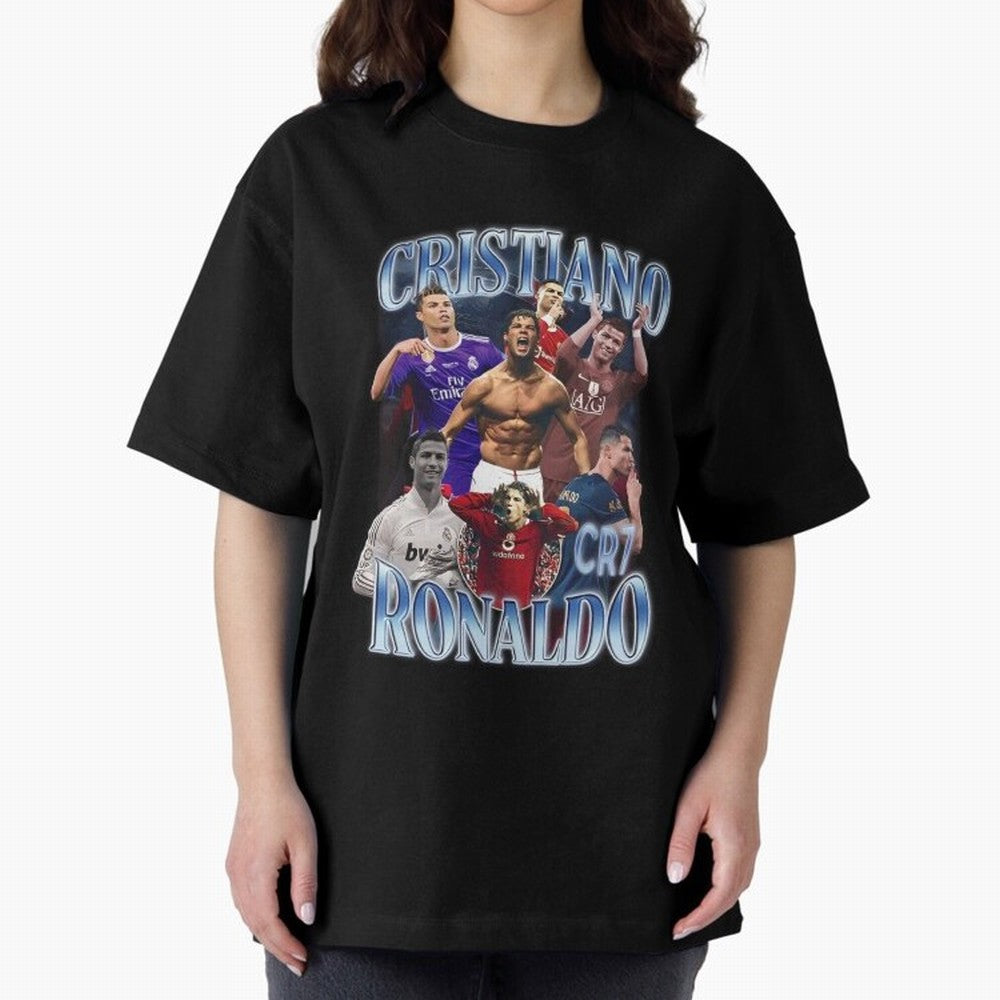 CR7 Oversized T-Shirt Embrace Global Football Passion for FIFA World Cup 2026 Group Stage, Featuring Cristiano Ronaldo, Argentina, Worldwide Fan Energy, Dramatic Goals, Stadium Lights and Championship Celebrations; Great for Watch Parties, Sports