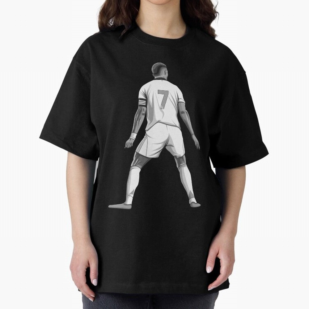 Cristiano Ronaldo Black and White Version Oversized T-Shirt Bring Retro Soccer Energy to FIFA World Cup 2026 Group Stage Spirit, Built around England, France and Netherlands, Cristiano Ronaldo, Stadium Memories, Football Loyalty, International