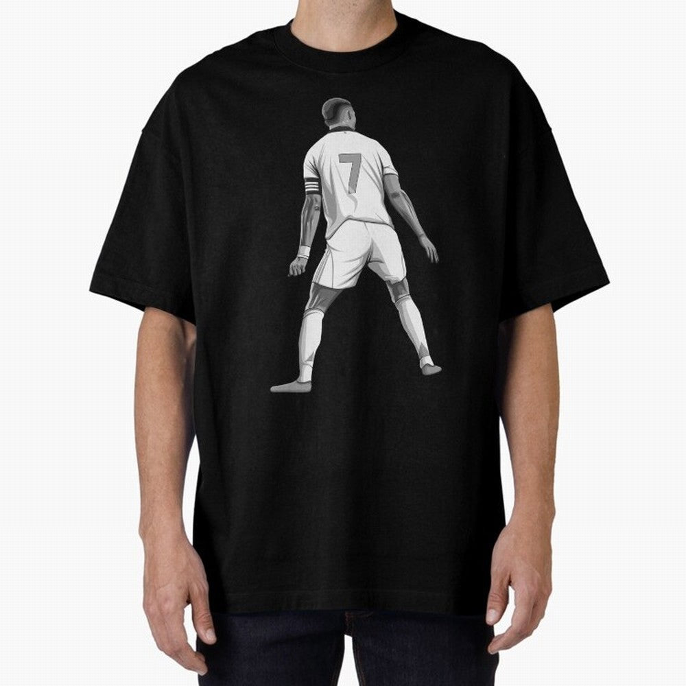 Cristiano Ronaldo Black and White Version Oversized T-Shirt Bring Retro Soccer Energy to FIFA World Cup 2026 Group Stage Spirit, Built around England, France and Netherlands, Cristiano Ronaldo, Stadium Memories, Football Loyalty, International