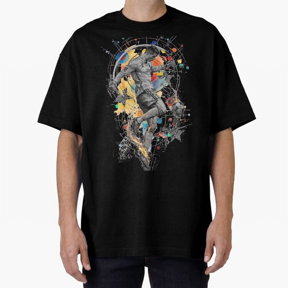 Cristiano Ronaldo Football Playmaker Oversized T-Shirt Feel the Roar of Match Day Hype around FIFA World Cup 2026 USA Canada Mexico, CR7 and Messi, England, Retro Football Energy, Iconic Rivalries, Trophy Chase Drama and Stadium Atmosphere; Perfect