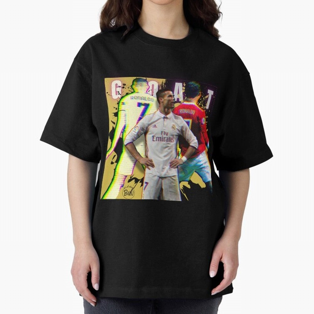 Cristiano Ronaldo ¨C The GOAT Era Tribute Oversized T-Shirt Relive Legendary Nights from FIFA World Cup 2026 USA Canada Mexico Filled with Neymar, Haaland and Cristiano Ronaldo, Portugal Energy, Retro Football Energy, Iconic Rivalries, Trophy Chase