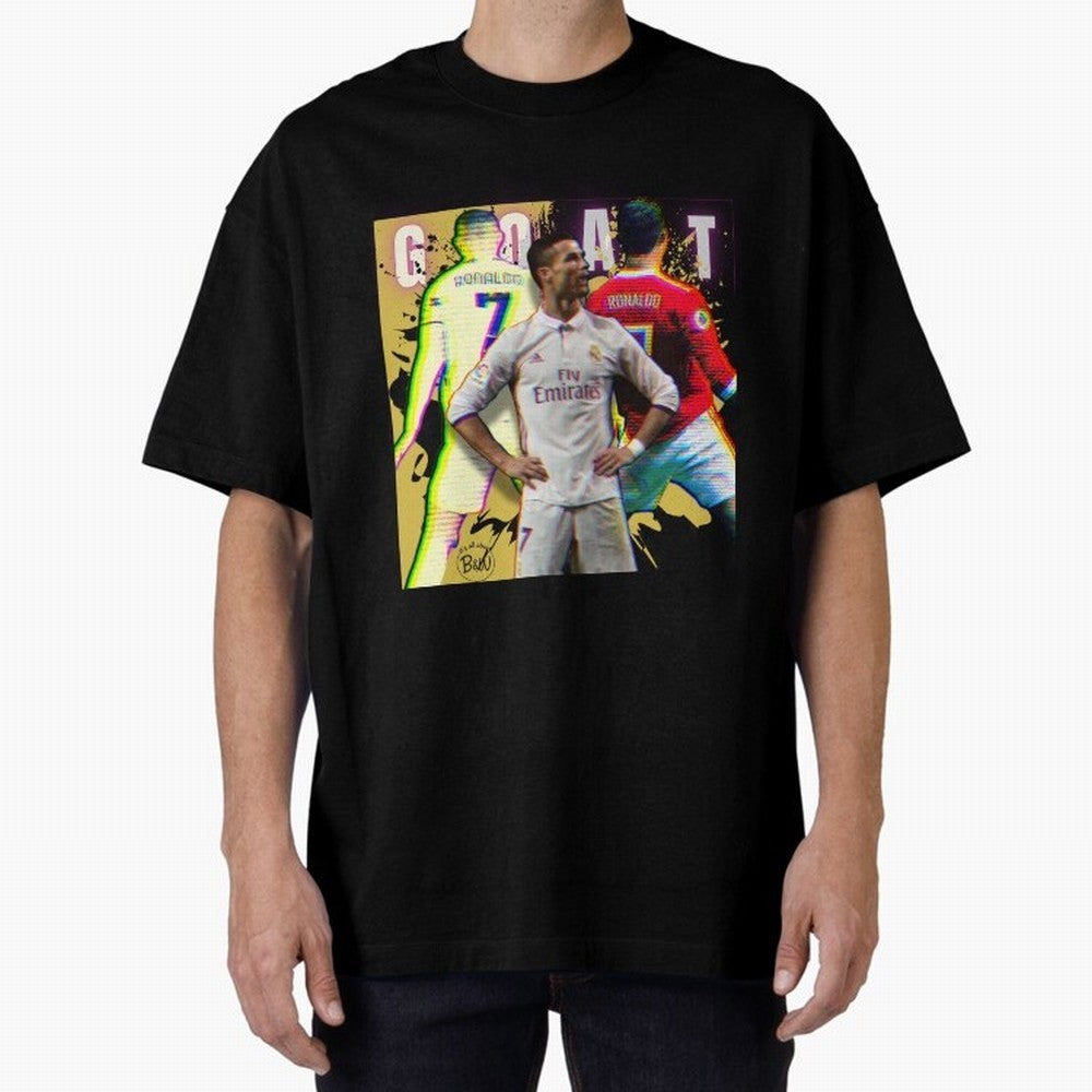 Cristiano Ronaldo ¨C The GOAT Era Tribute Oversized T-Shirt Relive Legendary Nights from FIFA World Cup 2026 USA Canada Mexico Filled with Neymar, Haaland and Cristiano Ronaldo, Portugal Energy, Retro Football Energy, Iconic Rivalries, Trophy Chase
