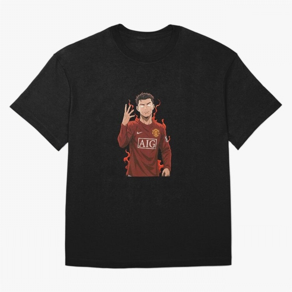Cristiano Ronaldo Anime Art ¨C Blue Lock Inspired Football Legend Oversized T-Shirt Experience the Global Stage of Match Day Hype around FIFA World Cup 2026 USA Canada Mexico, Mbappe, Portugal, Soccer Culture, Superstar Moments, National Team