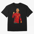Cristiano Ronaldo Goal Pop Art Oversized T-Shirt Unlock FIFA World Cup 2026 USA Canada Mexico Made for CR7 and Messi, England, France and Netherlands Energy, Football Festival Excitement, Trophy Ambitions, Country Rivalries and Star Player Buzz;