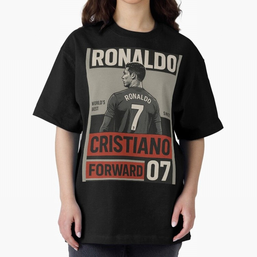 CR7 Legacy ¨C Cold Blooded Greatness Poster Art Oversized T-Shirt Celebrate FIFA World Cup 2026 Group Stage Spirit, Celebrating Portugal, CR7 and Messi, Supporter Pride, Iconic Celebrations, Legendary Names and Global Match Day Energy; Ideal for