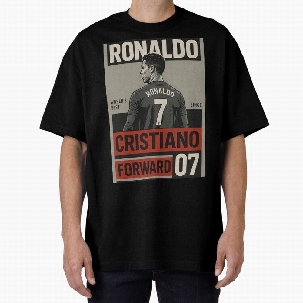 CR7 Legacy ¨C Cold Blooded Greatness Poster Art Oversized T-Shirt Celebrate FIFA World Cup 2026 Group Stage Spirit, Celebrating Portugal, CR7 and Messi, Supporter Pride, Iconic Celebrations, Legendary Names and Global Match Day Energy; Ideal for