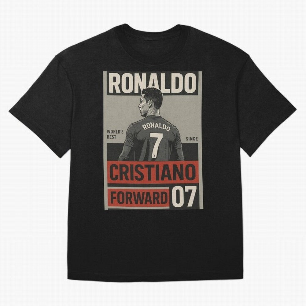 CR7 Legacy ¨C Cold Blooded Greatness Poster Art Oversized T-Shirt Celebrate FIFA World Cup 2026 Group Stage Spirit, Celebrating Portugal, CR7 and Messi, Supporter Pride, Iconic Celebrations, Legendary Names and Global Match Day Energy; Ideal for