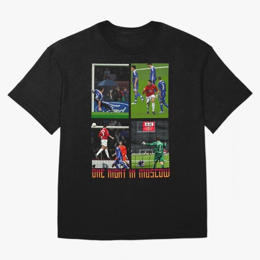 One Night in Moscow ¨C Manchester United 2008 Champions League Glory Artwork Oversized T-Shirt Feel International Energy from Global Football Passion for FIFA World Cup 2026, Connected to CR7, Argentina, France and Brazil, Classic Soccer Heritage,