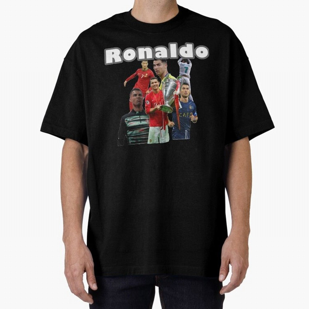 Cristiano Ronaldo Oversized T-Shirt Refresh Global Football Passion for FIFA World Cup 2026 Group Stage, Celebrating CR7, Portugal, Spain and Germany, Stadium Chants, National Pride, Trophy Dreams and Unforgettable Football Memories; Ideal for