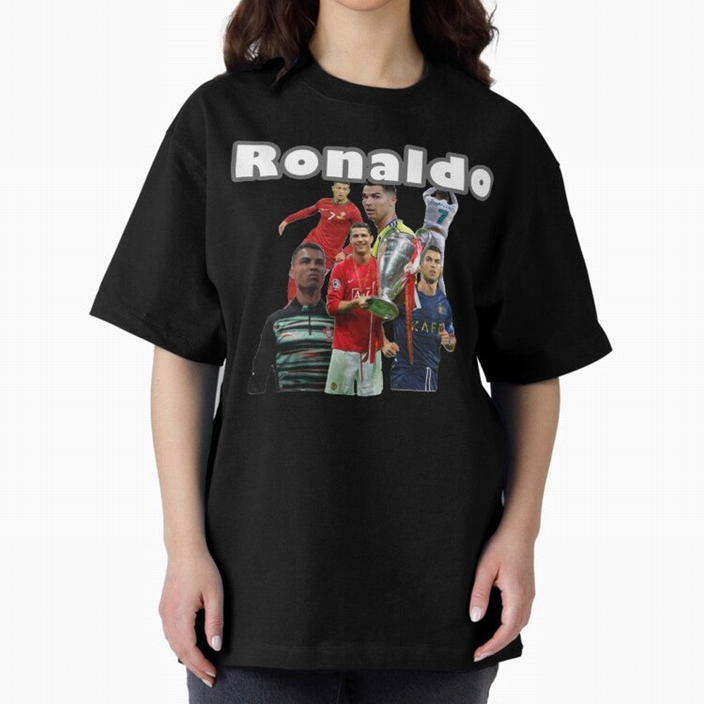 Cristiano Ronaldo Oversized T-Shirt Refresh Global Football Passion for FIFA World Cup 2026 Group Stage, Celebrating CR7, Portugal, Spain and Germany, Stadium Chants, National Pride, Trophy Dreams and Unforgettable Football Memories; Ideal for