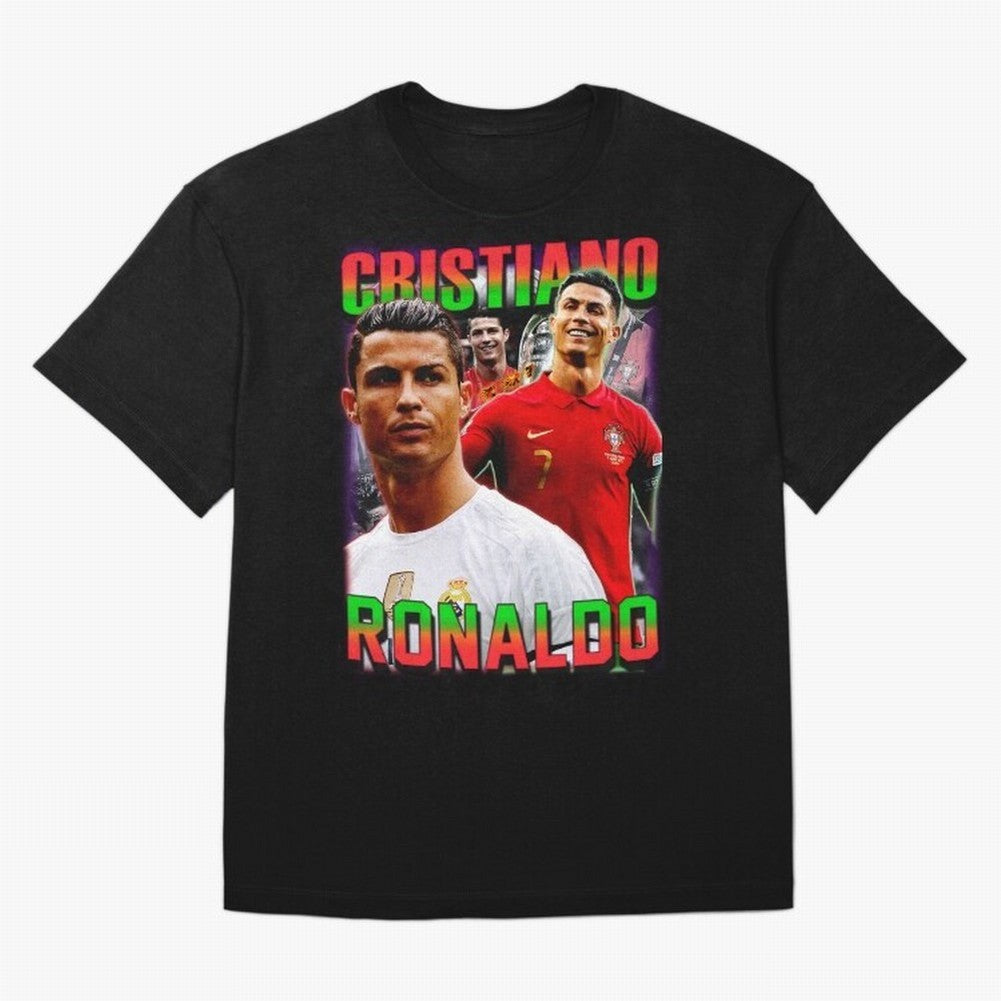 Cristiano Ronaldo Graphic Oversized T-Shirt Celebrate the Road through FIFA World Cup 2026 Group Stage Spirit, Inspired by Spain and Netherlands, Haaland and Mbappe, Sports Nostalgia, International Competition, Famous Players and Unforgettable