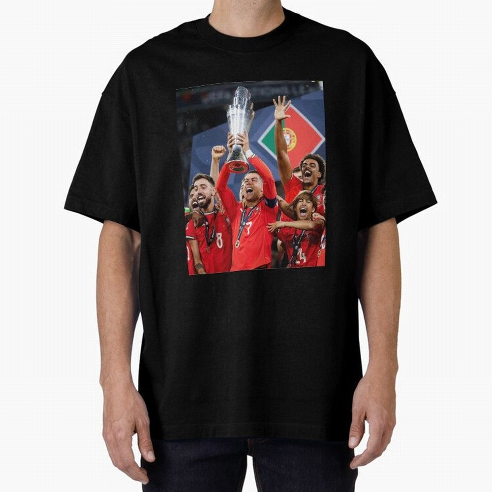 Portugal Football Team | 2025 Champions | Illustration Drawing Oversized T-Shirt Fuel the FIFA World Cup 2026 Journey through Messi, Neymar and Mbappe Highlights, Spain Pride, Game Day Rituals, Football Legends, Country Pride and the Road to the