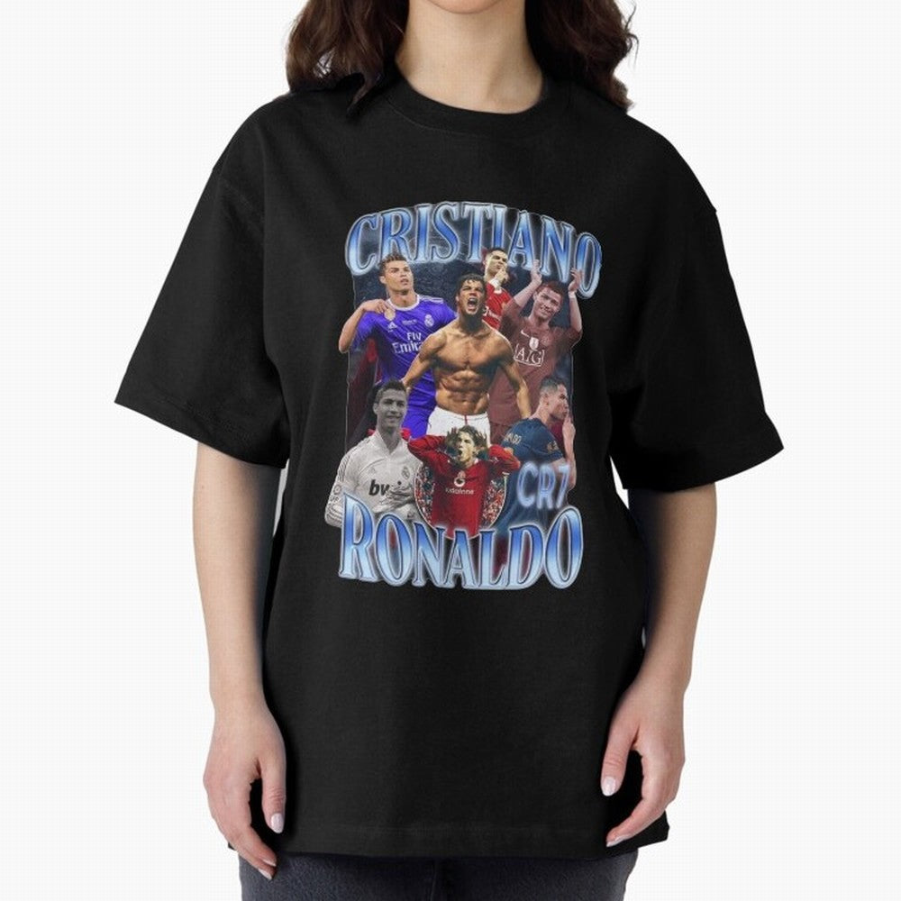 Cristiano Ronaldo GOAT Oversized T-Shirt Celebrate Global Passion for FIFA World Cup 2026 USA Canada Mexico for Fans of Neymar and Spain and Netherlands, Bringing Match Day Excitement, Supporter Culture, Golden Goals and Global Football Passion;
