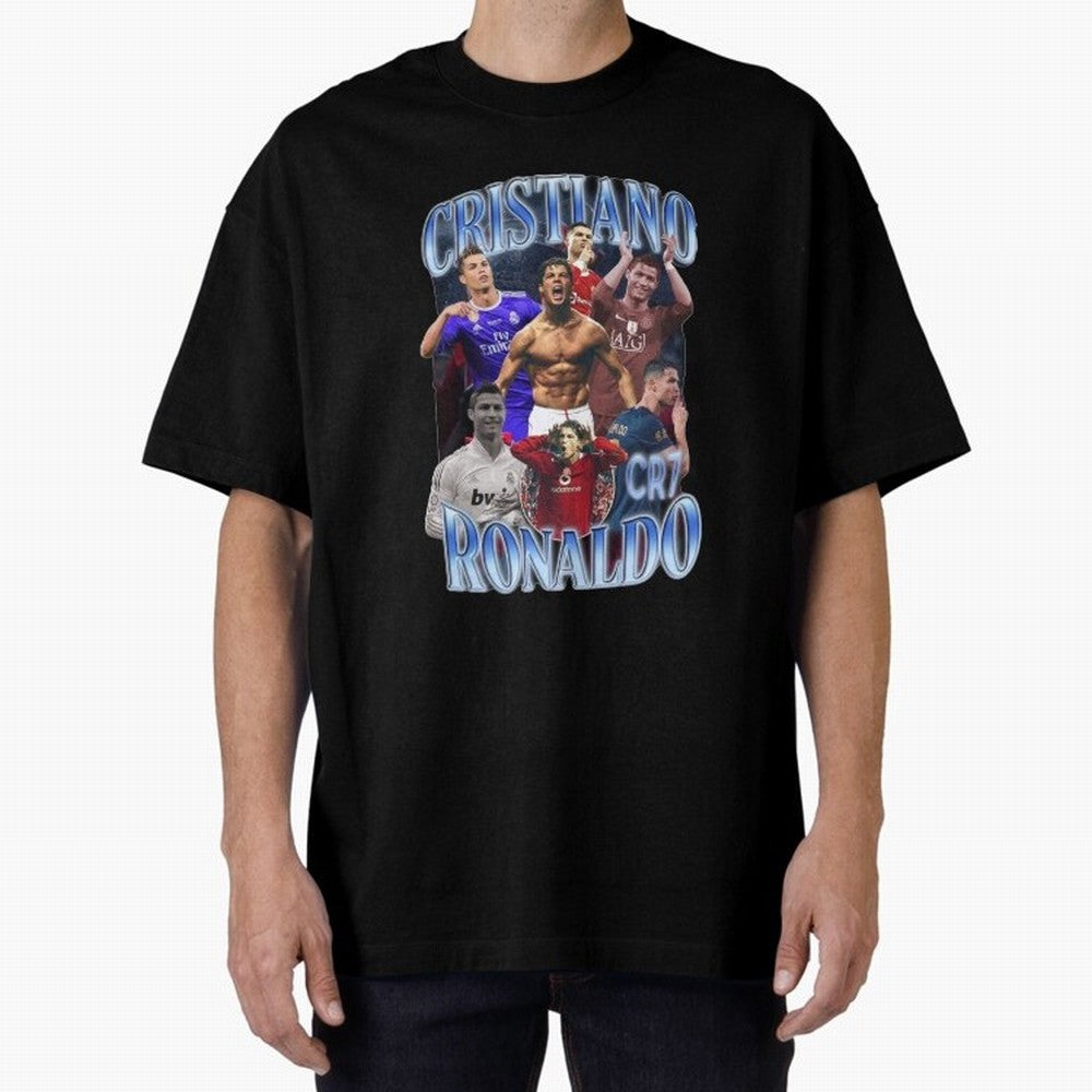 Cristiano Ronaldo GOAT Oversized T-Shirt Celebrate Global Passion for FIFA World Cup 2026 USA Canada Mexico for Fans of Neymar and Spain and Netherlands, Bringing Match Day Excitement, Supporter Culture, Golden Goals and Global Football Passion;