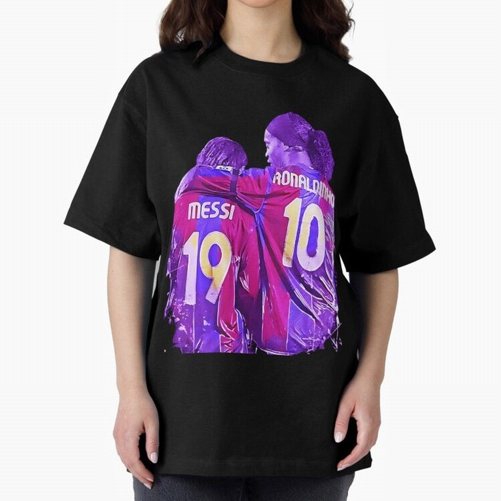 ronaldinho and messi - goat Oversized T-Shirt Show Passion for the Stars of FIFA World Cup 2026 USA Canada Mexico Made for Messi, England Energy, Champion Mindset, Group Stage Buzz, Knockout Tension and Passionate Fan Culture; Perfect for People