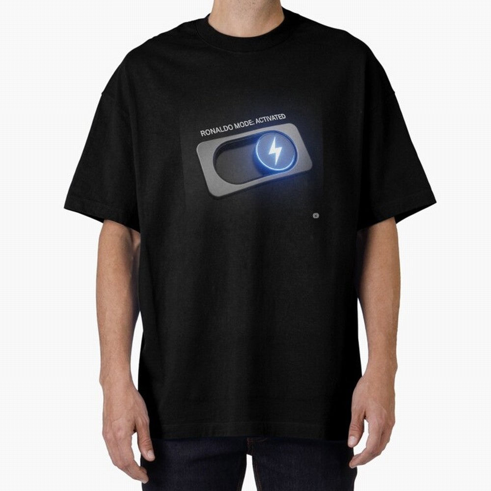 Ronaldo Mode: Activated ¨C Power Switch Football Art Oversized T-Shirt Live the Energy of the FIFA World Cup 2026 Group Stage Journey through Haaland and Mbappe Highlights, Brazil, Portugal and Argentina Pride, Fan Favorite Moments, National Team