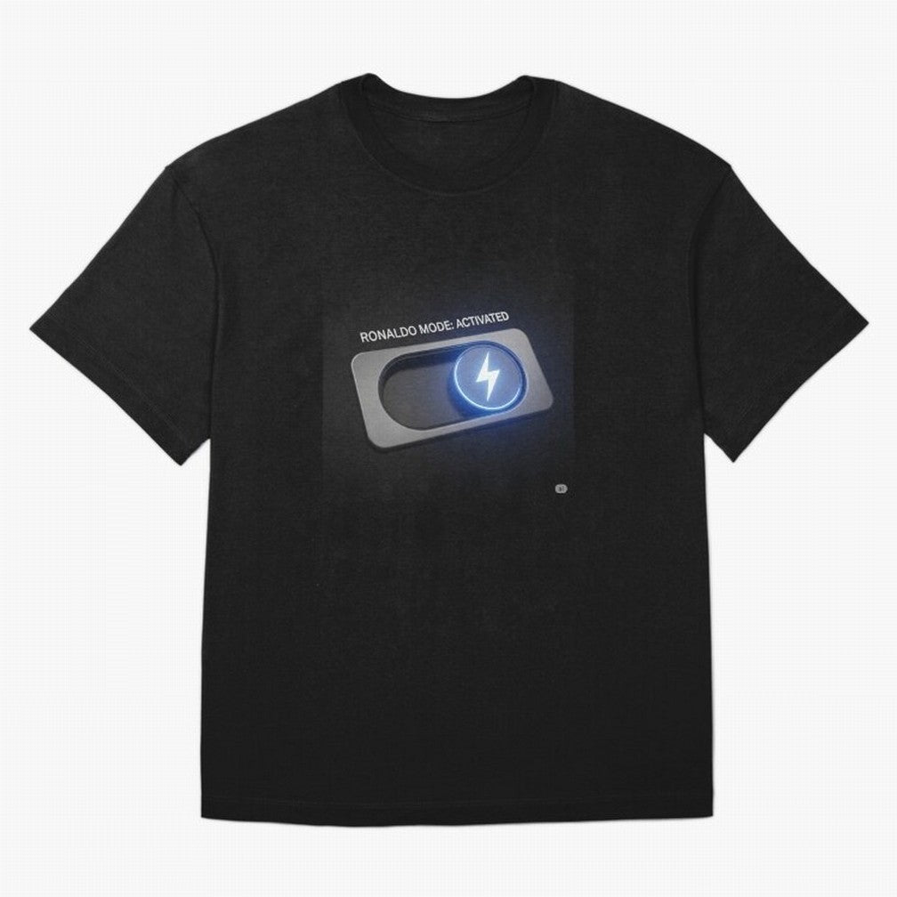Ronaldo Mode: Activated ¨C Power Switch Football Art Oversized T-Shirt Live the Energy of the FIFA World Cup 2026 Group Stage Journey through Haaland and Mbappe Highlights, Brazil, Portugal and Argentina Pride, Fan Favorite Moments, National Team