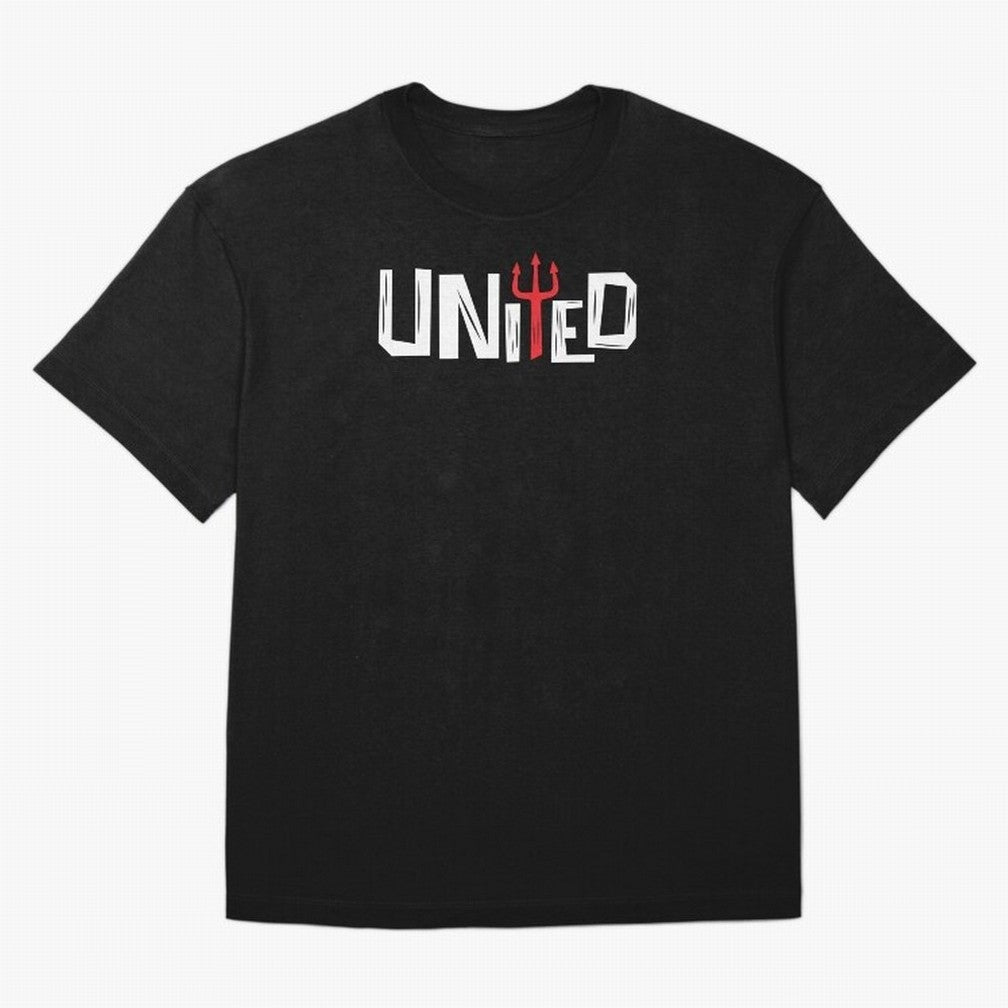 Manchester United - United Typography Oversized T-Shirt Celebrate Unforgettable Nights in Global Football Passion for FIFA World Cup 2026 Group Stage, Inspired by Neymar, England and Germany, Sports Nostalgia, International Competition, Famous