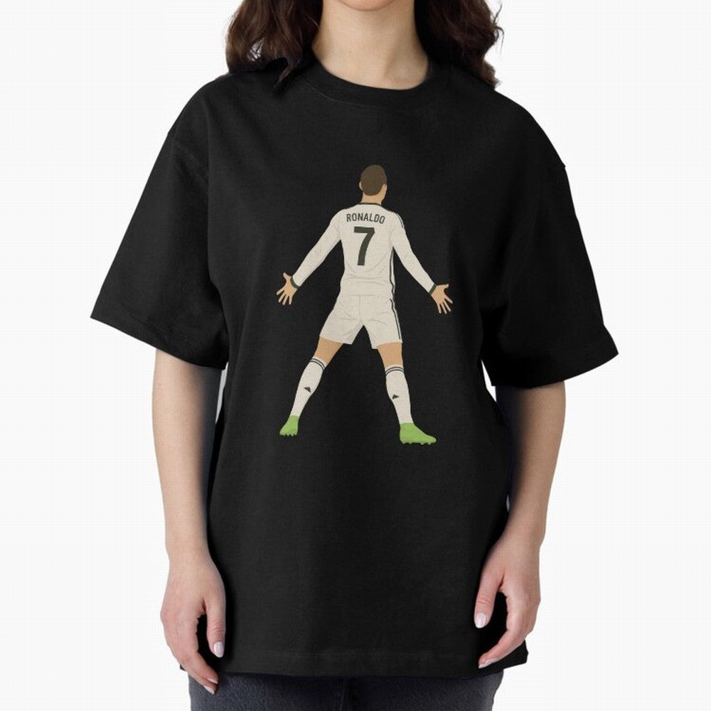 Cristiano Ronaldo Iconic Celebration Oversized T-Shirt Bring World Football Passion into FIFA World Cup 2026 USA Canada Mexico Featuring Haaland and Mbappe, Spain Energy, Championship Spirit, Famous Goals, Roaring Crowds and International Football