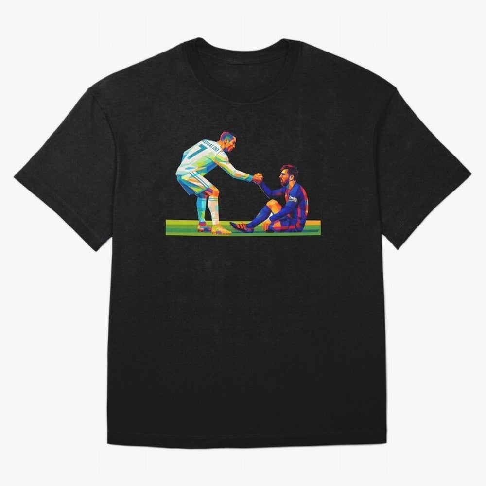 Cristiano Ronaldo & Messi Wpap Art Oversized T-Shirt Bring Legendary Rivalry Energy to FIFA World Cup 2026 for Fans of CR7 and Netherlands, Bringing Football Passion, Legendary Performances, Festival Vibes and Supporter Community; Ideal for