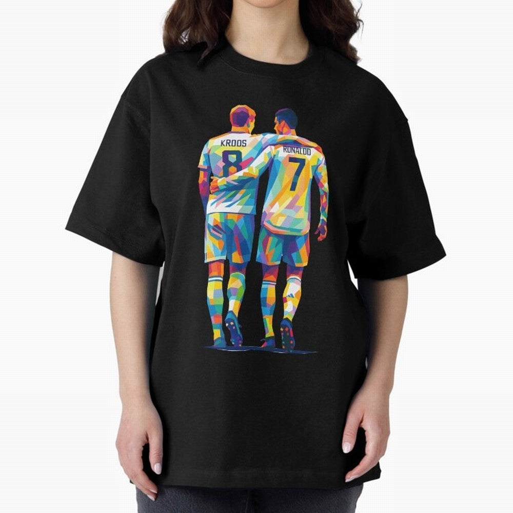 Cristiano Ronaldo & Toni Kroos Wpap Art Oversized T-Shirt Bring International Match Energy to Global Football Passion for FIFA World Cup 2026 USA Canada Mexico, Capturing Cristiano Ronaldo, Germany, Stadium Chants, National Pride, Trophy Dreams and