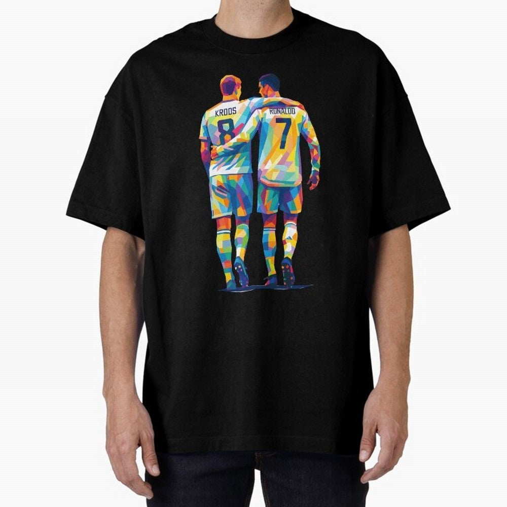 Cristiano Ronaldo & Toni Kroos Wpap Art Oversized T-Shirt Bring International Match Energy to Global Football Passion for FIFA World Cup 2026 USA Canada Mexico, Capturing Cristiano Ronaldo, Germany, Stadium Chants, National Pride, Trophy Dreams and