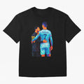 Cristiano Ronaldo & Messi Wpap Art Oversized T-Shirt Back Your Heroes with Global Football Passion for FIFA World Cup 2026, Celebrating Neymar, Netherlands, Championship Spirit, Famous Goals, Roaring Crowds and International Football Unity; Great