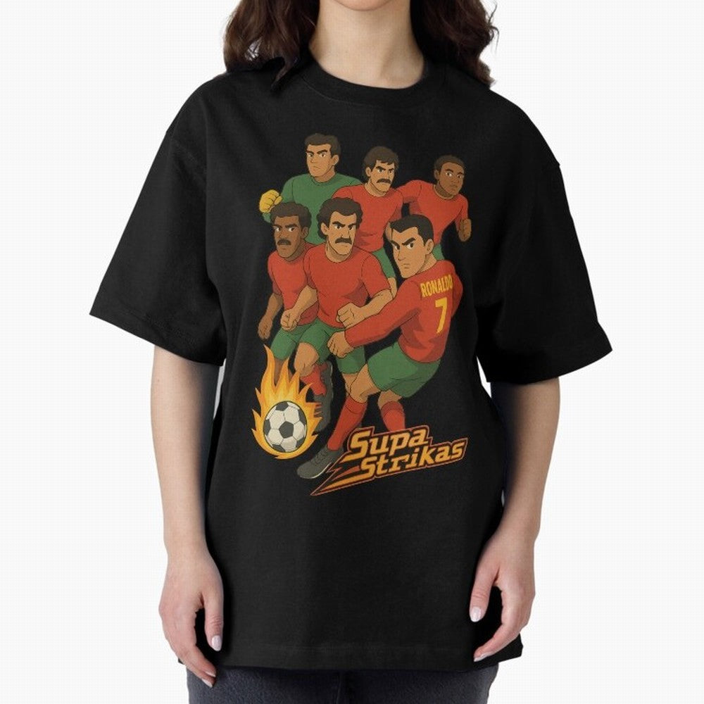 Supastrikas Portugal Team Version Oversized T-Shirt Celebrate Classic Football Spirit in FIFA World Cup 2026 for Fans of CR7 and England and Germany, Bringing Stadium Memories, Football Loyalty, International Chants and Championship Tradition; Made