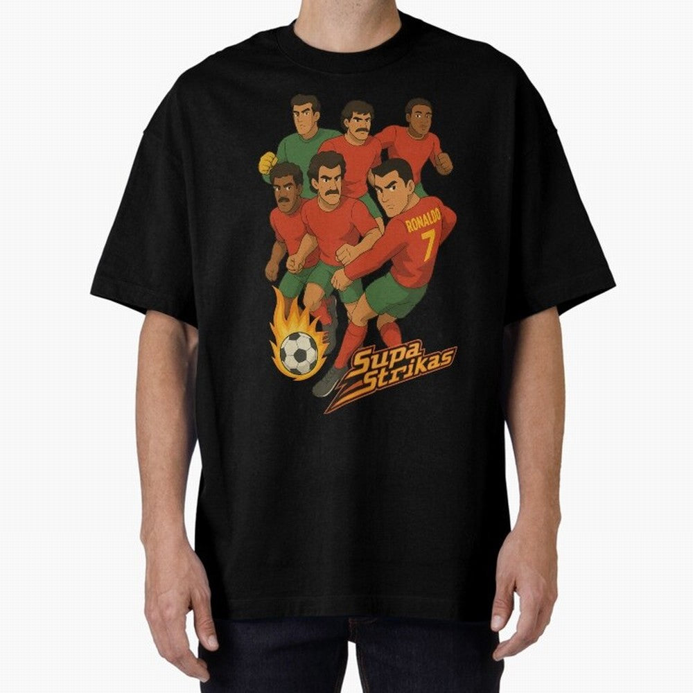 Supastrikas Portugal Team Version Oversized T-Shirt Celebrate Classic Football Spirit in FIFA World Cup 2026 for Fans of CR7 and England and Germany, Bringing Stadium Memories, Football Loyalty, International Chants and Championship Tradition; Made
