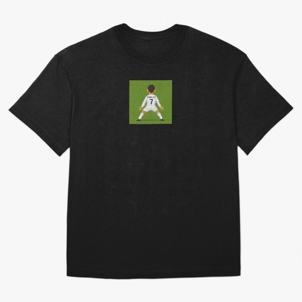 Cristiano Ronaldo Real Madrid Pixel Siuuu Art Oversized T-Shirt Celebrate the Biggest Stage of Global Football Passion for FIFA World Cup 2026 USA Canada Mexico, Driven by Neymar, Haaland and Cristiano Ronaldo, Brazil, Portugal and Argentina,